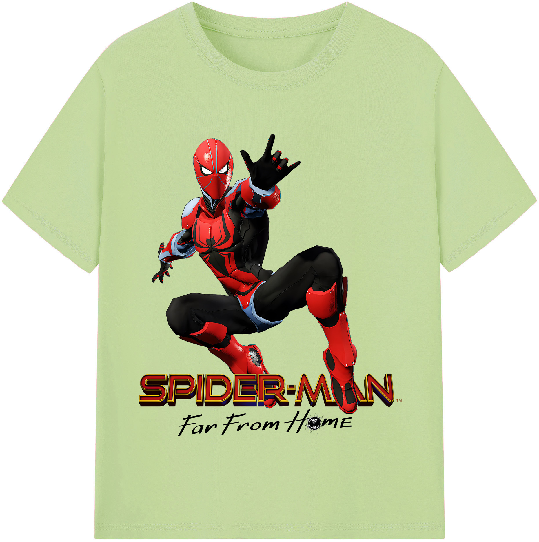 （画像用） Spider Man スパイダーマン 綿100％半袖Tシャツ（フロントプリント）
